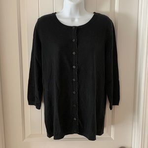 Banana Republic Black 3/4 Cardigan Lady Shirt Large